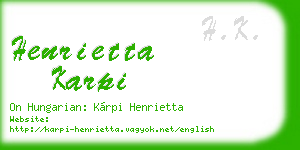 henrietta karpi business card