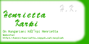 henrietta karpi business card